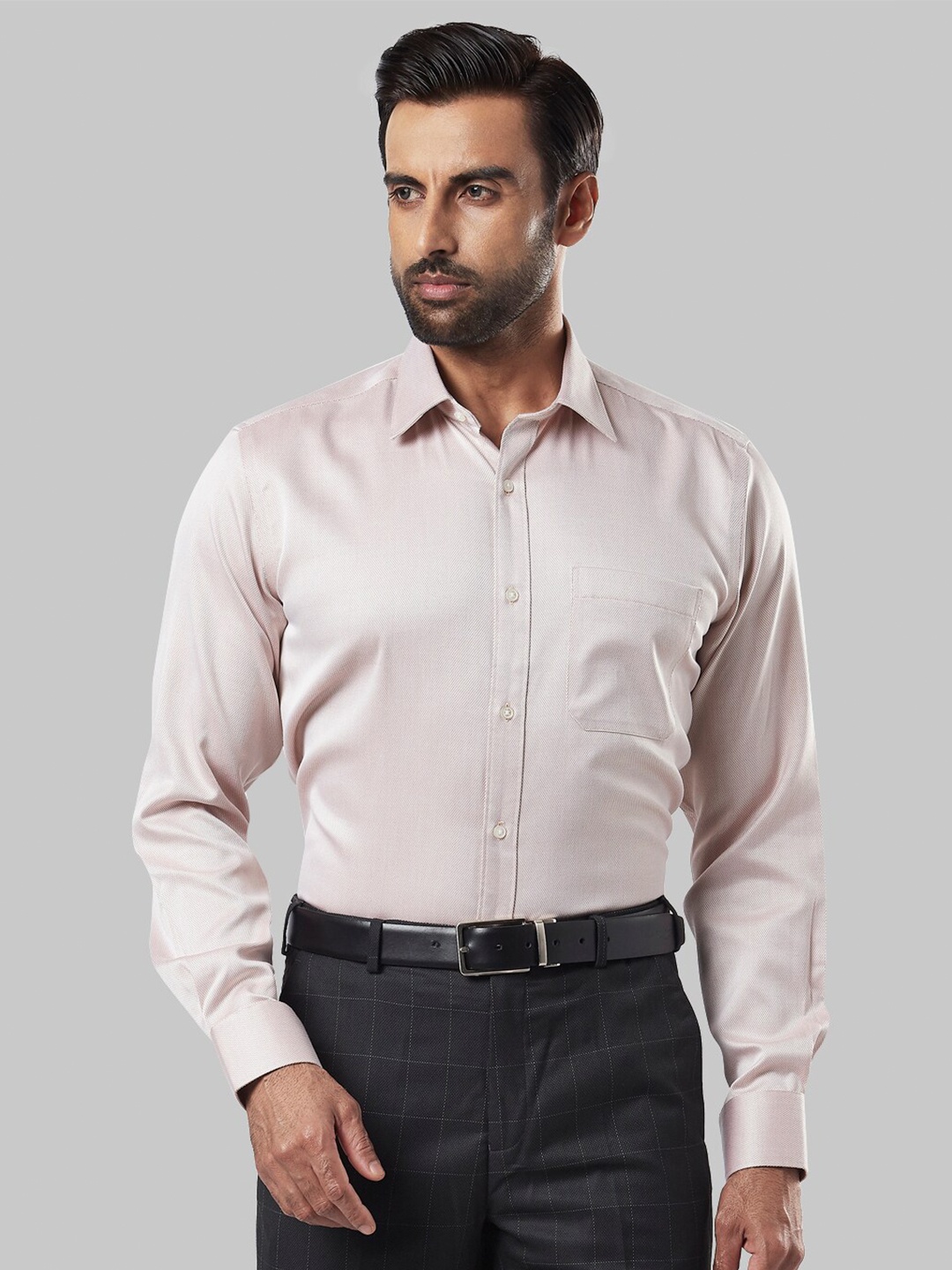 

Raymond Men Beige Solid Formal Shirt