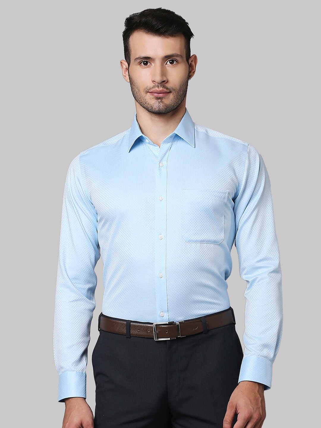 

Raymond Men Blue Regular Fit Cotton Formal Shirt