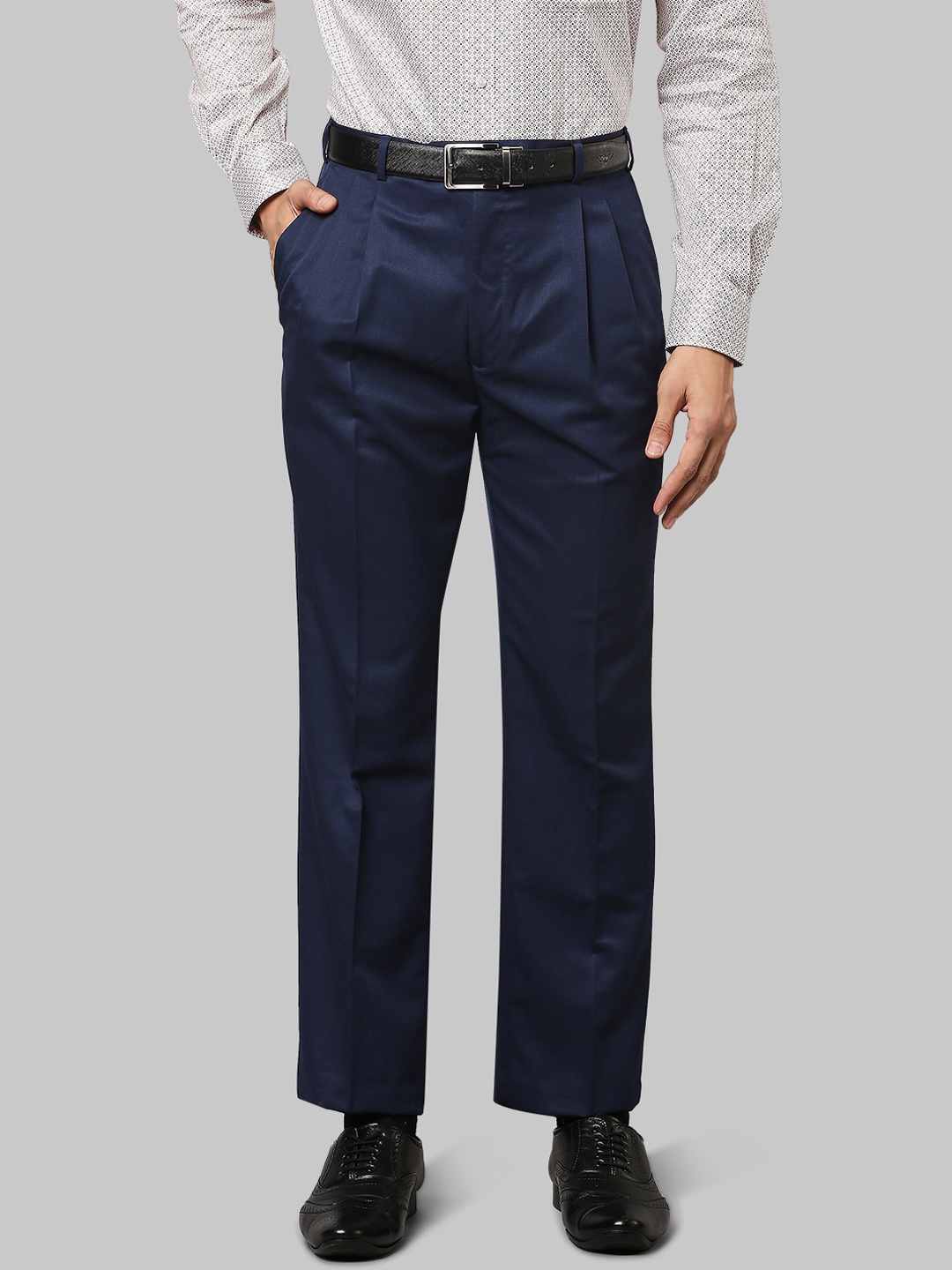 

Raymond Men Blue Solid Trouser