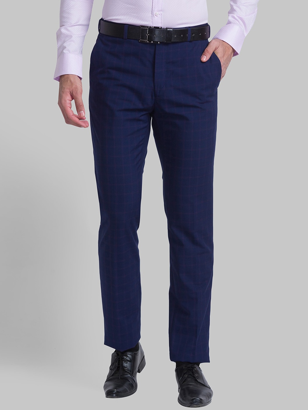 

Raymond Men Blue Printed Trousers