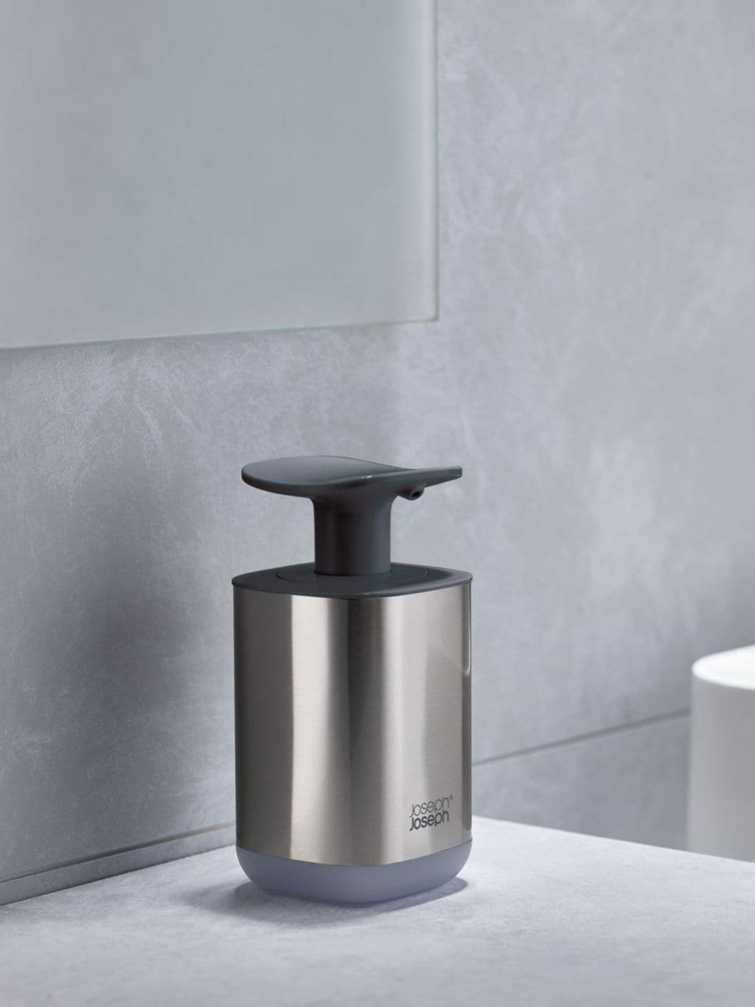 

Joseph Joseph Silver-Toned & Grey Solid Steel Soap Dispenser