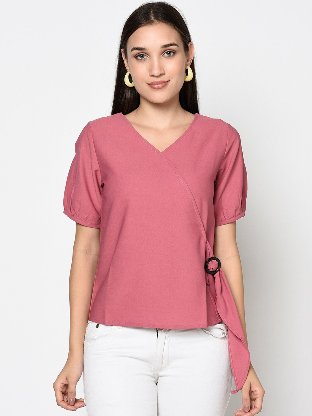 

Miss Grace Pink Wrap Top