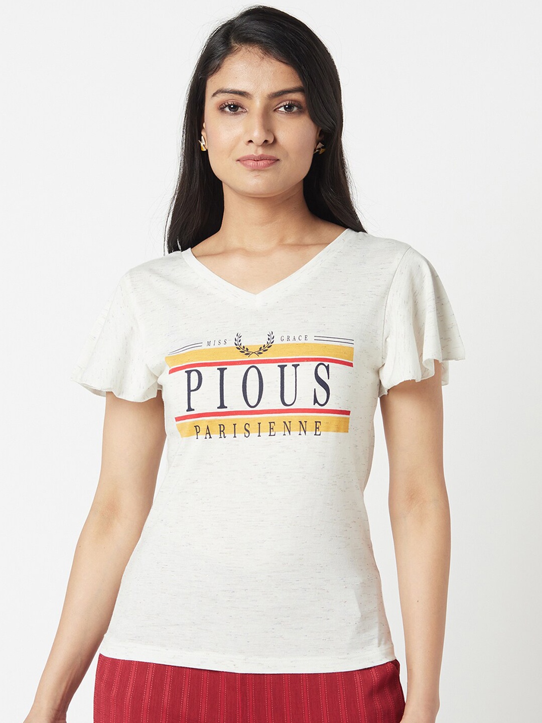 

Miss Grace Off White Print Top