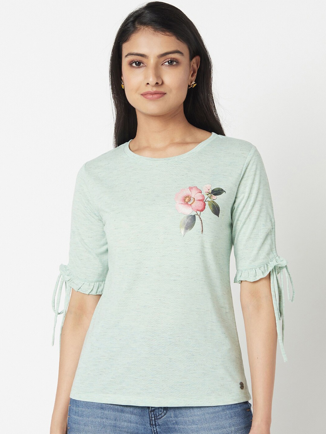 

Miss Grace Green Floral Print Top