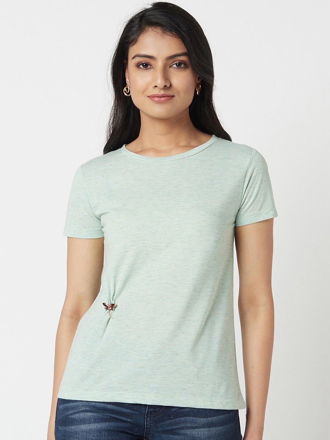 

Miss Grace Women Green Solid Regular Top