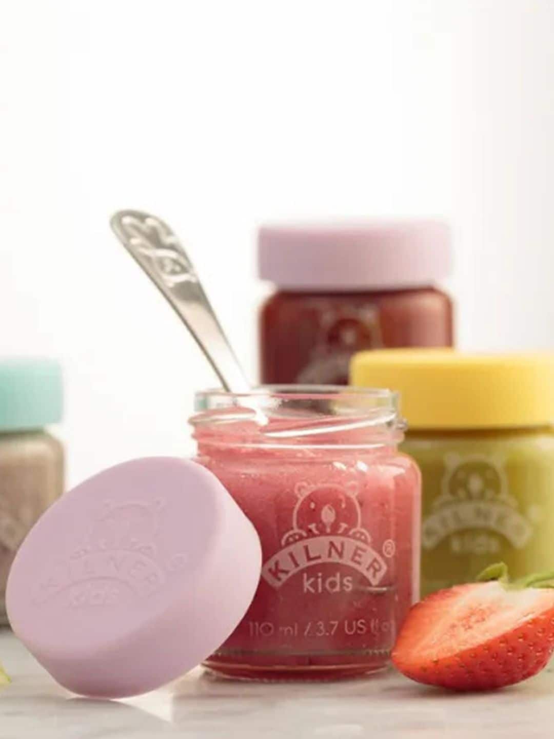 

KILNER Set Of 6 Transparent Dishwasher and microwave safe Glass Storage Jars 110ml each