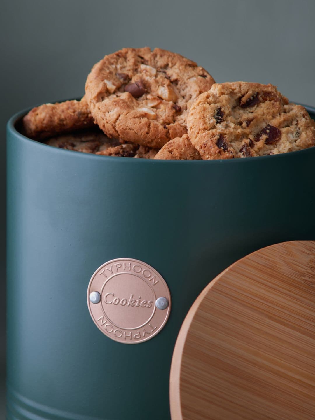 

TYPHOON Green Solid Stainless Steel Dishwasher safe Cookie Jar 3.4L