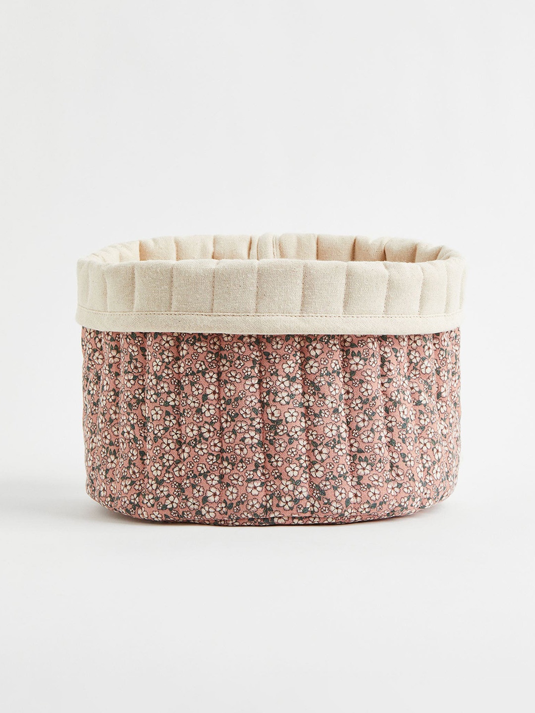 

H&M Pink Floral Printed Quilted Storage Basket