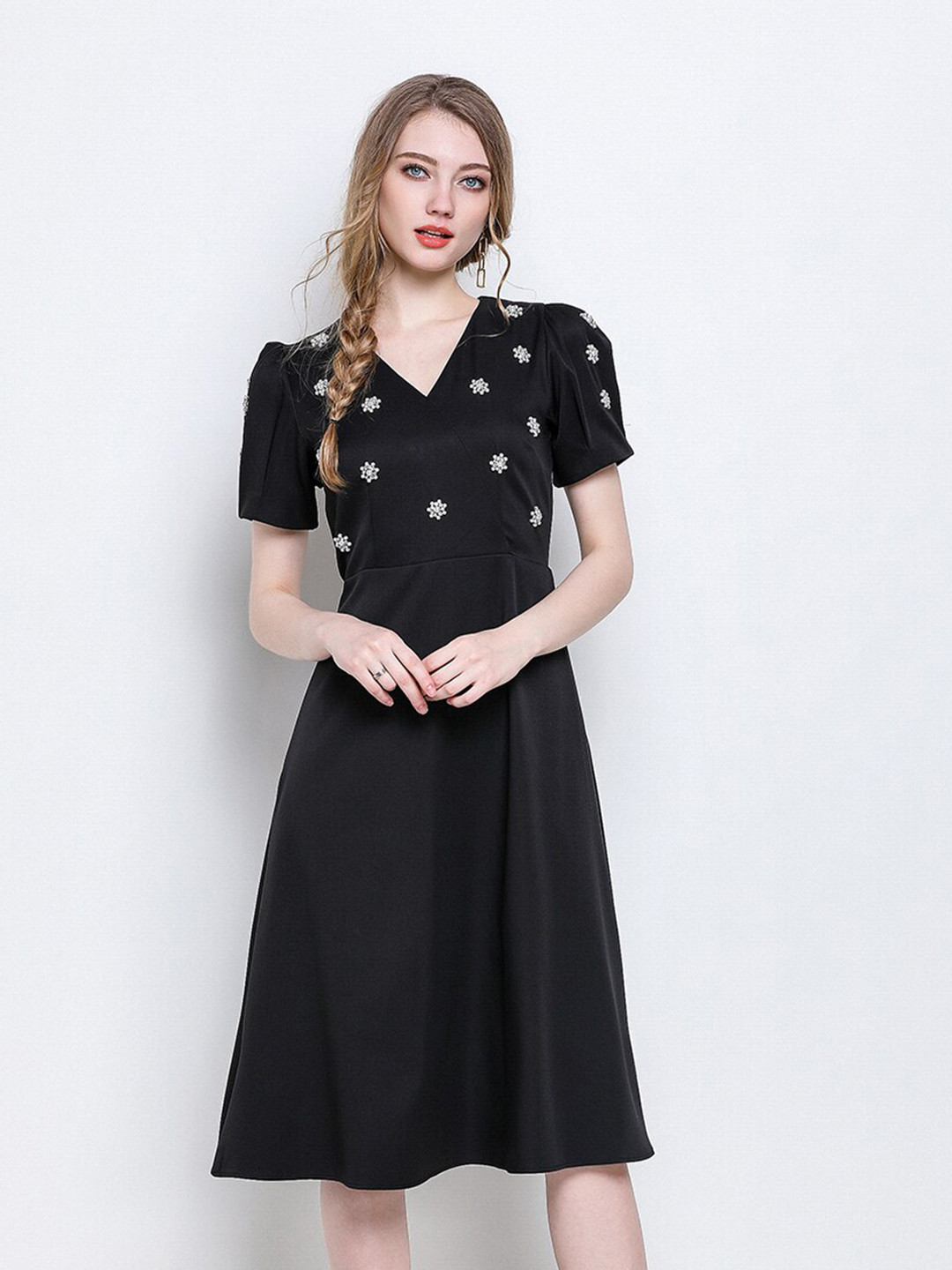 

JC Collection Black Fit And Flare Dress