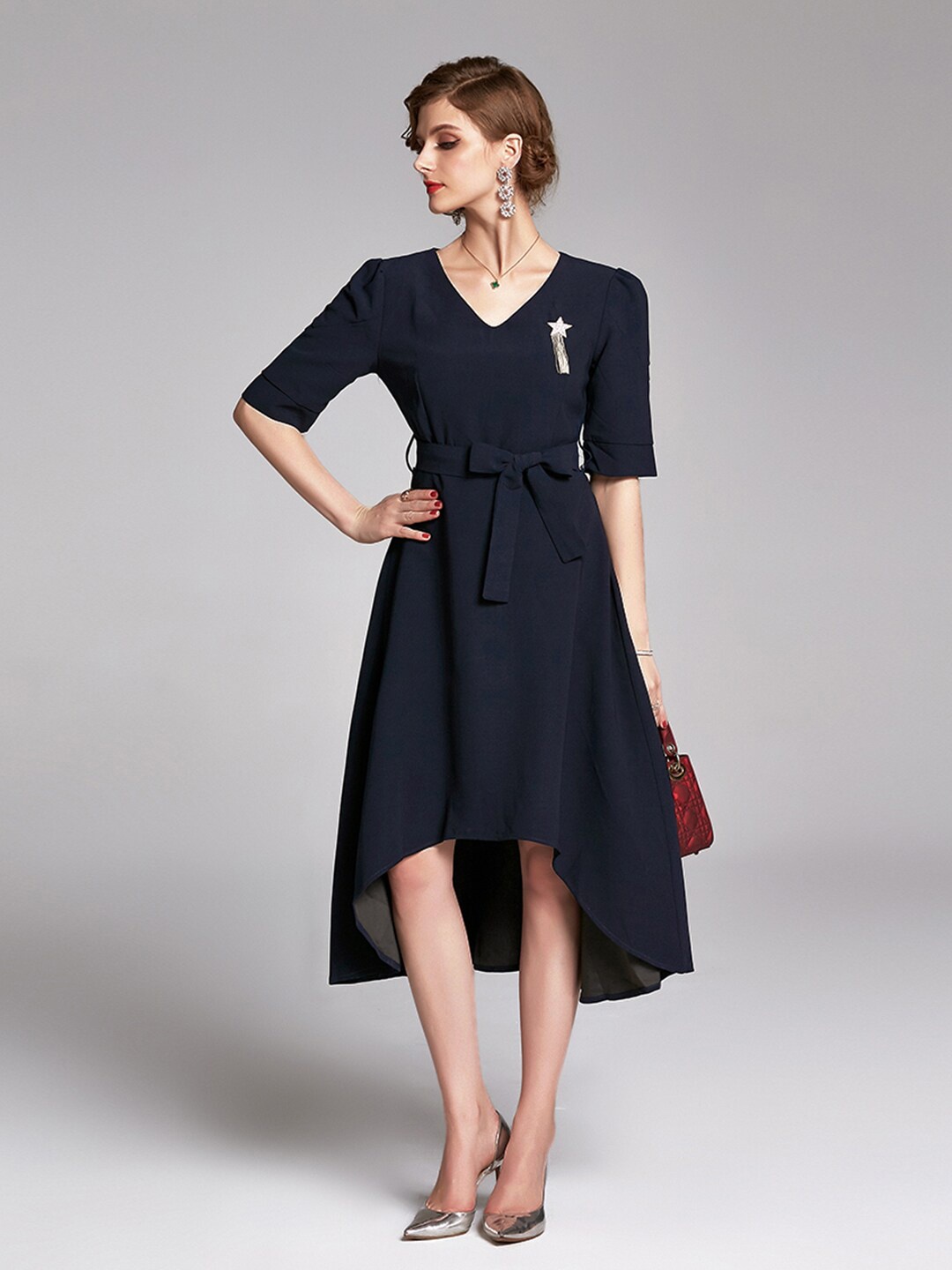 

JC Collection Navy Blue Midi Dress