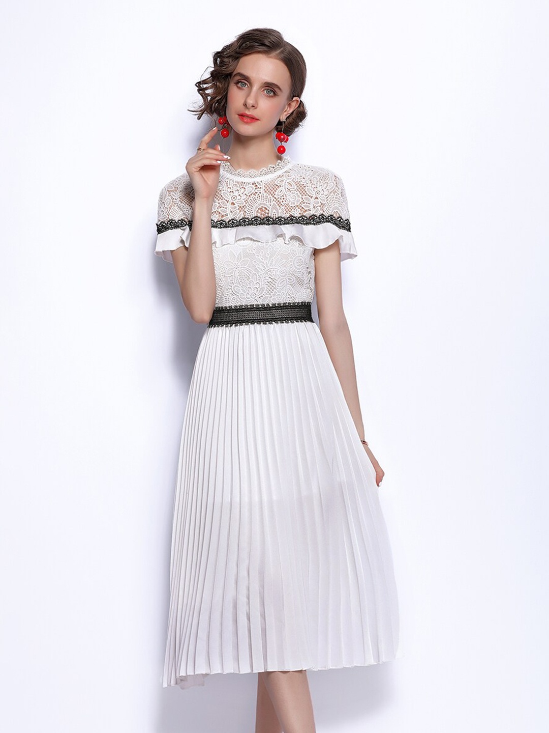 

JC Collection Women White Midi Dress