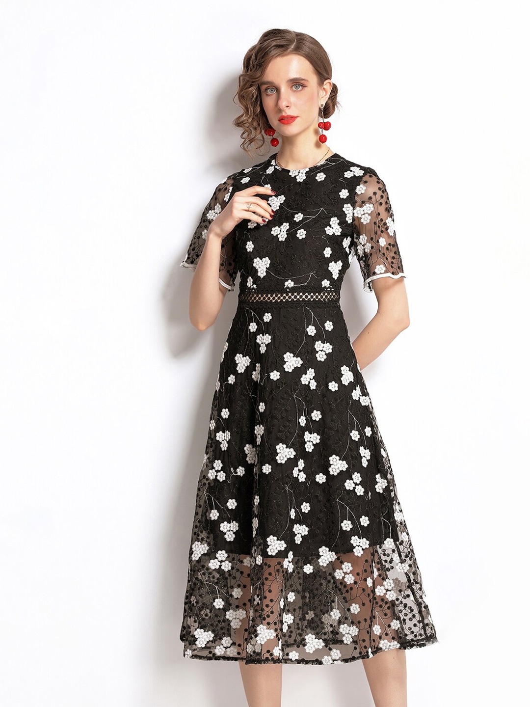 

JC Collection Black Floral Dress