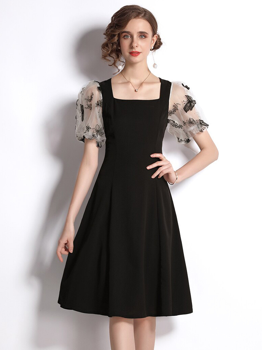 

JC Collection Black Fit and Flare Dress