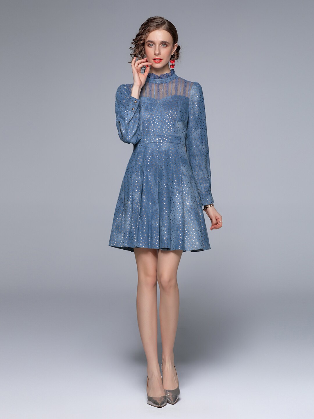 

JC Collection Blue Embellished Dress