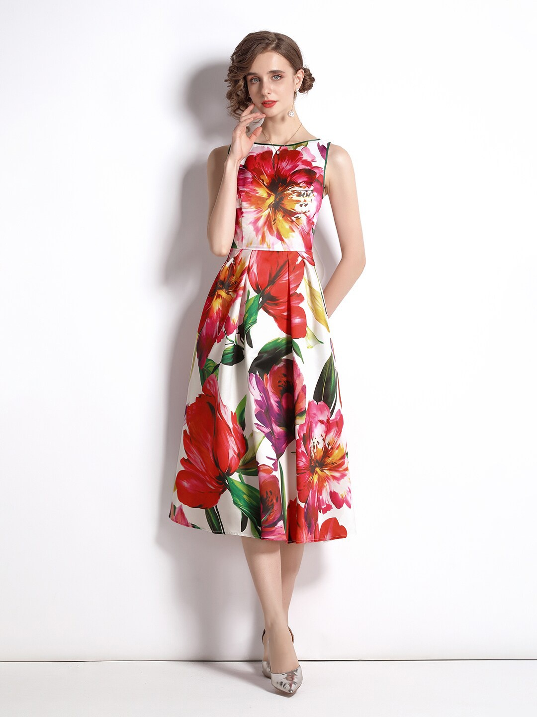 

JC Collection Multicoloured Floral Midi Dress, Multi