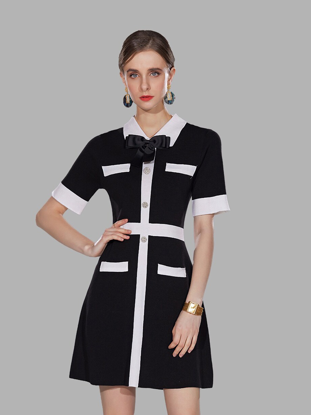 

JC Collection Black A-Line Dress