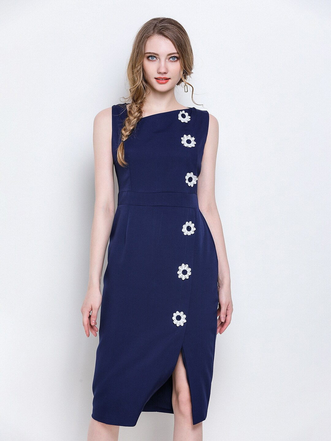 

JC Collection Navy Blue Sheath Dress