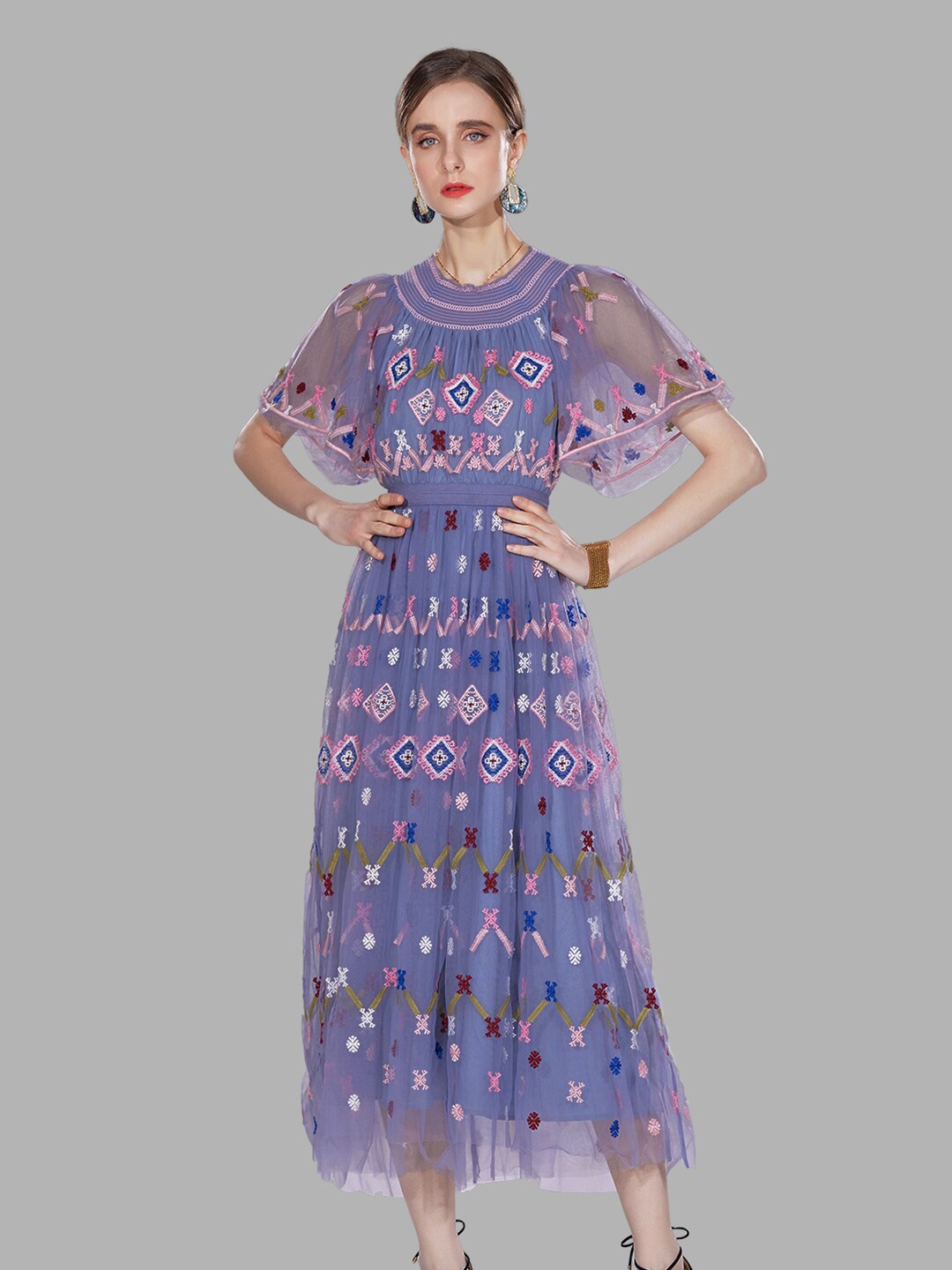

JC Collection WOMEN Blue Floral Maxi Dress