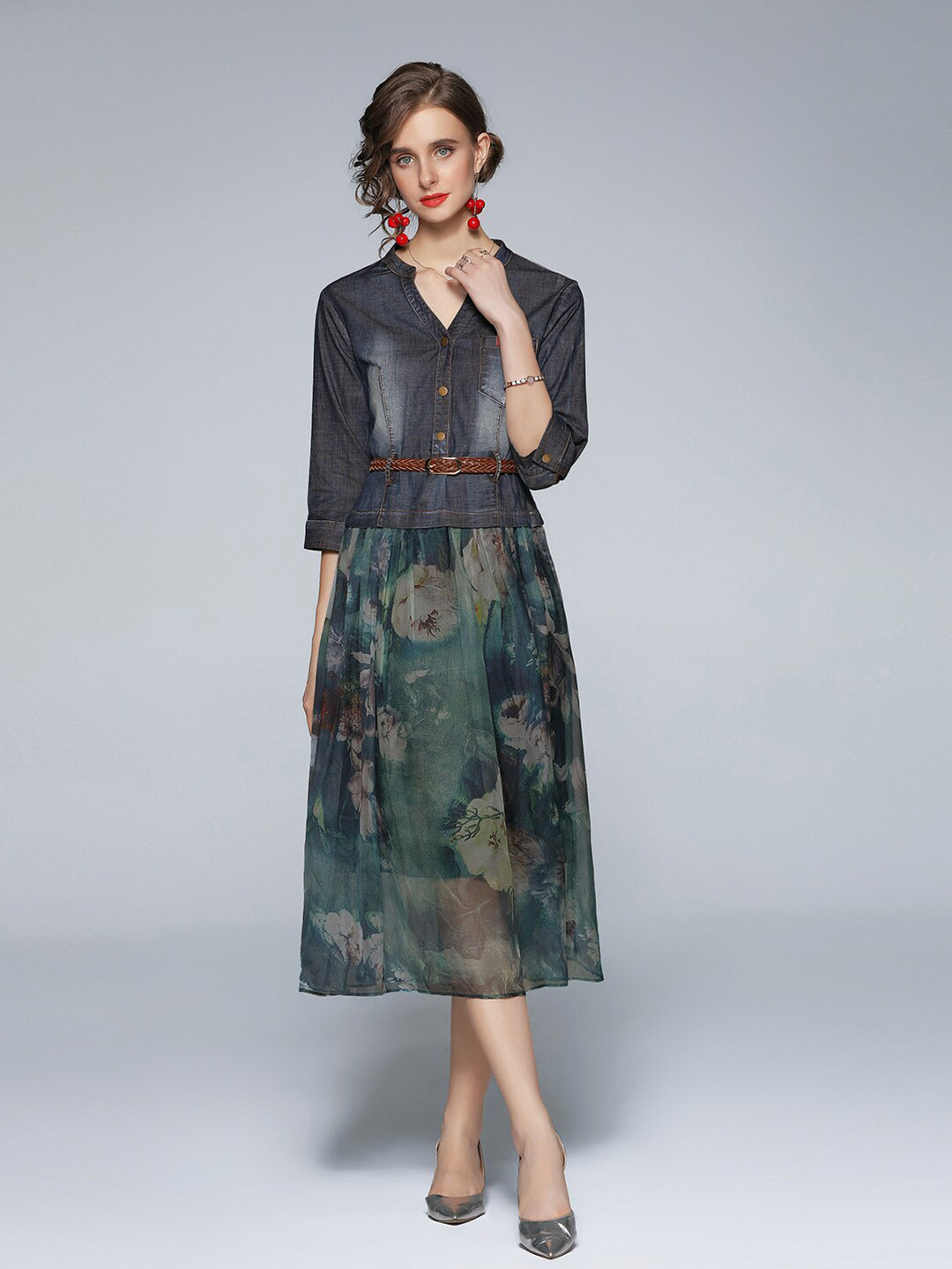 

JC Collection WOMEN Blue Midi Dress