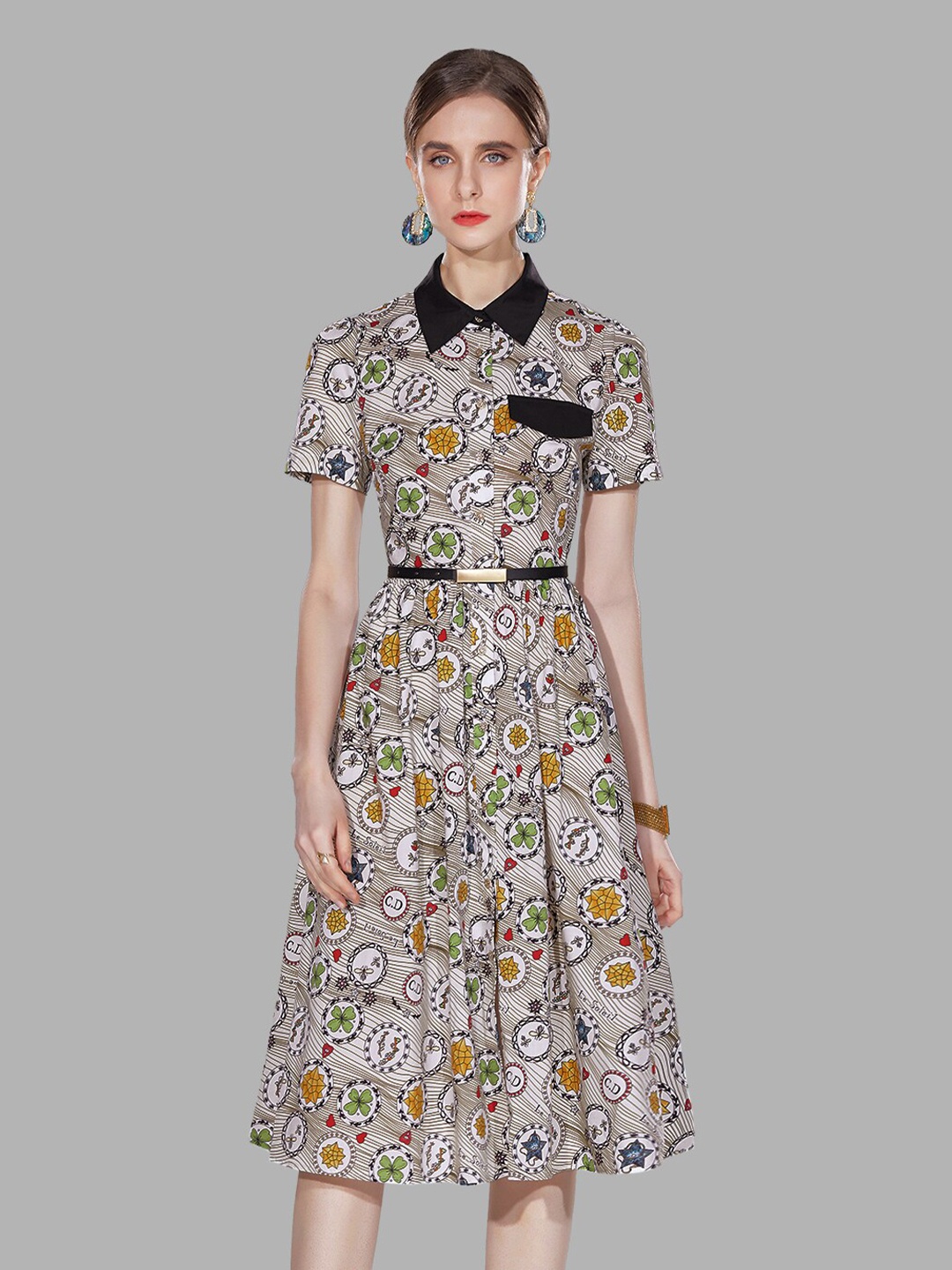 

JC Collection WOMEN Multicoloured Shirt Midi Dress, Multi