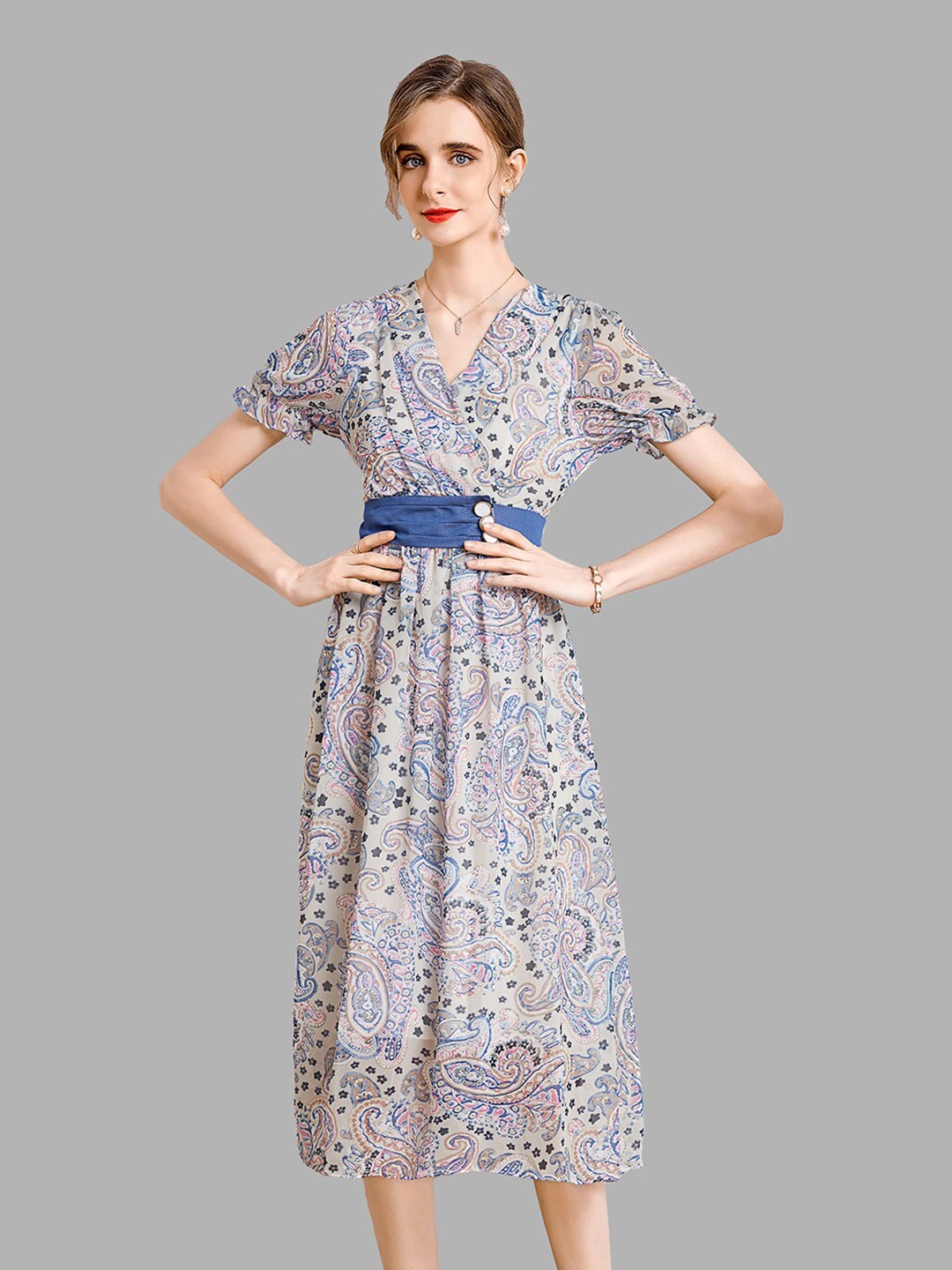 

JC Collection WOMEN Purple Ethnic Motifs Midi Dress