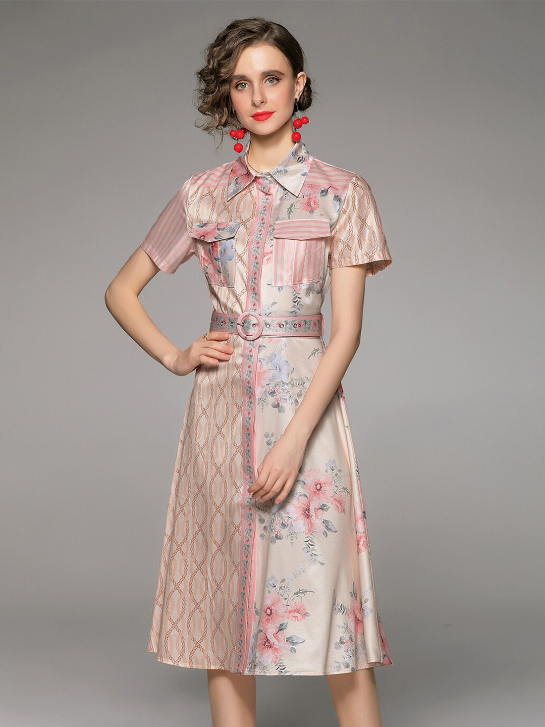 

JC Collection WOMEN Multicoloured Floral A-Line Midi Dress, Multi