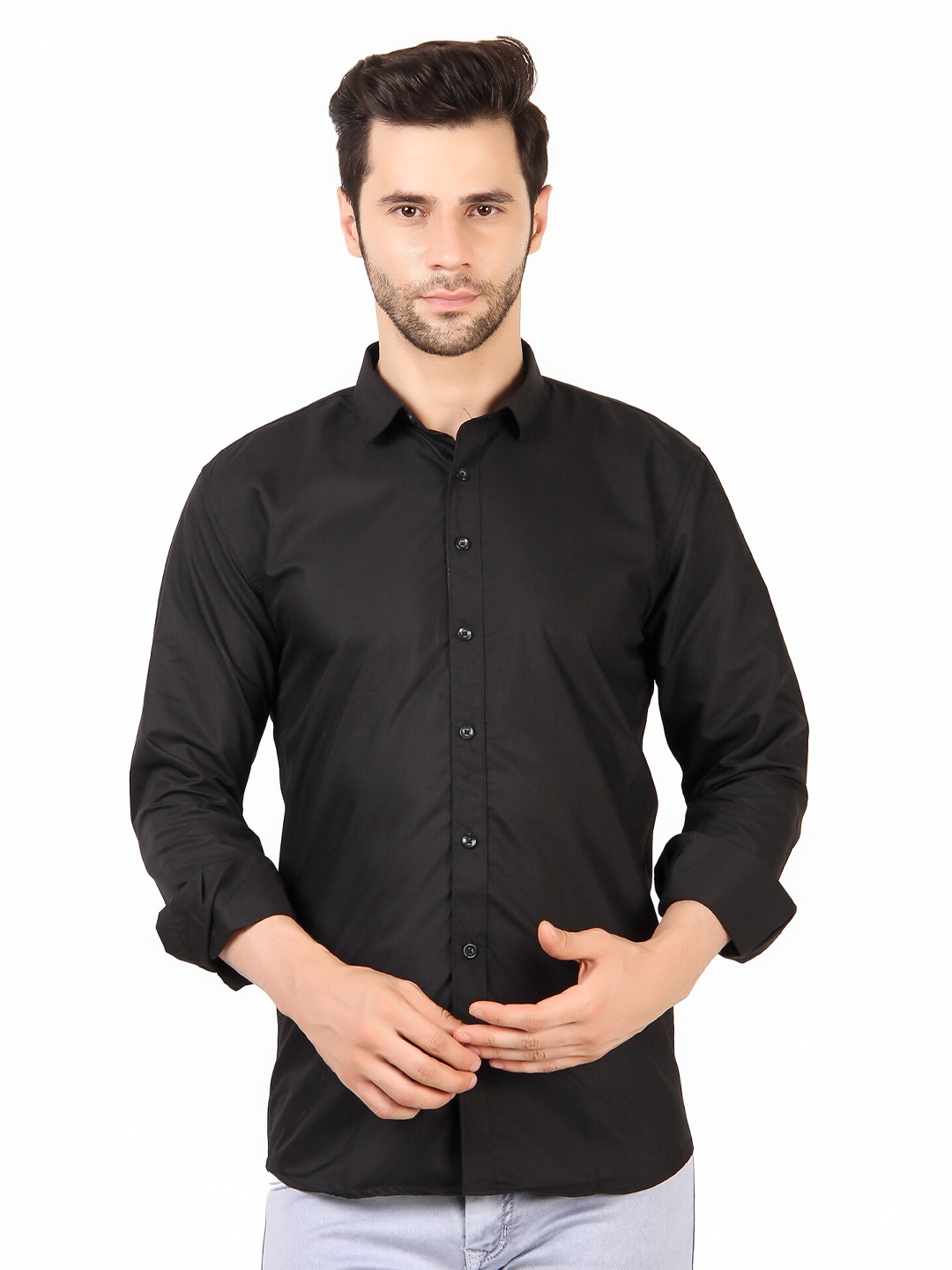 

TrulyFeb Men Black Original Slim Fit Casual Shirt