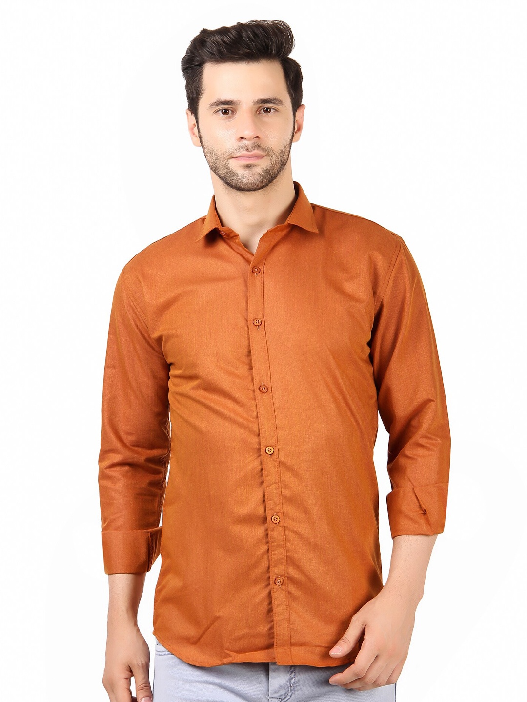 

TrulyFeb Men Brown Original Slim Fit Casual Shirt