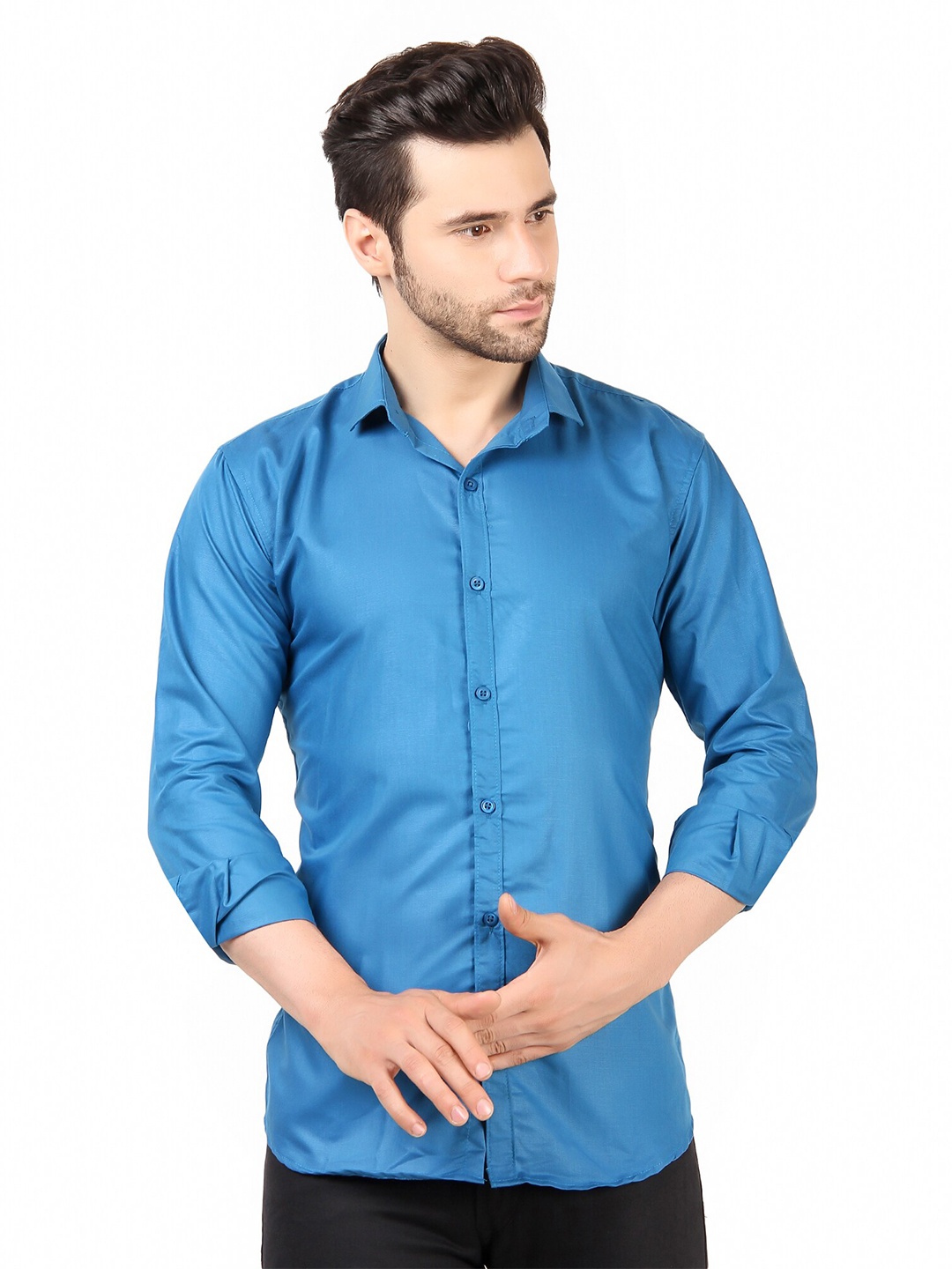 

TrulyFeb Men Blue Original Slim Fit Casual Shirt