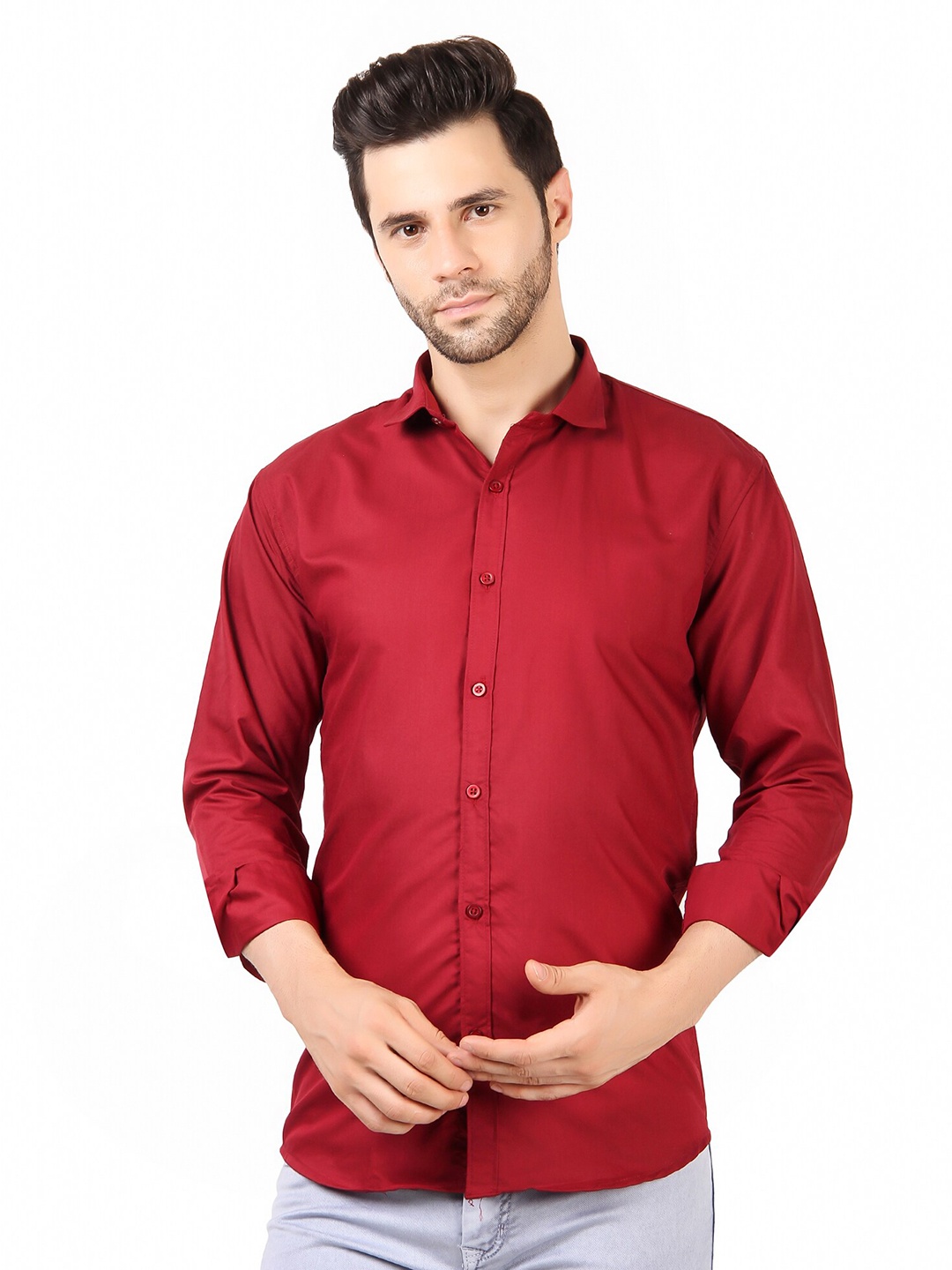 

TrulyFeb Men Maroon Original Slim Fit Casual Shirt