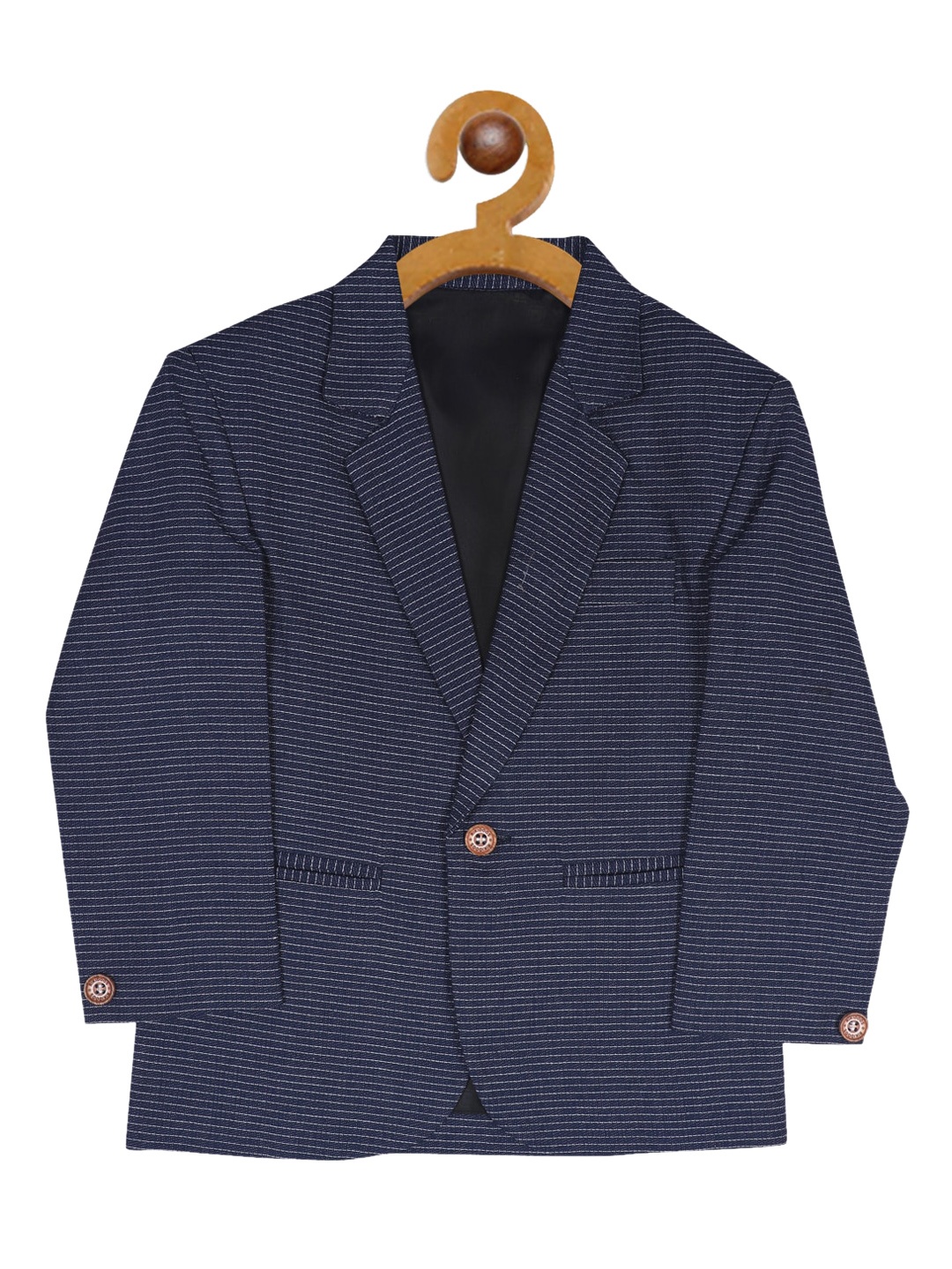 

RIKIDOOS Boys Navy Blue Printed Single Breasted Blazers