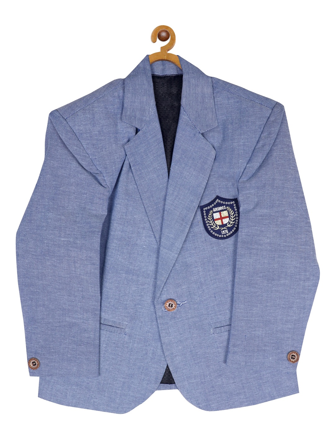 

RIKIDOOS Boys Blue Solid Comfort Fit Single Breasted Casual Blazer