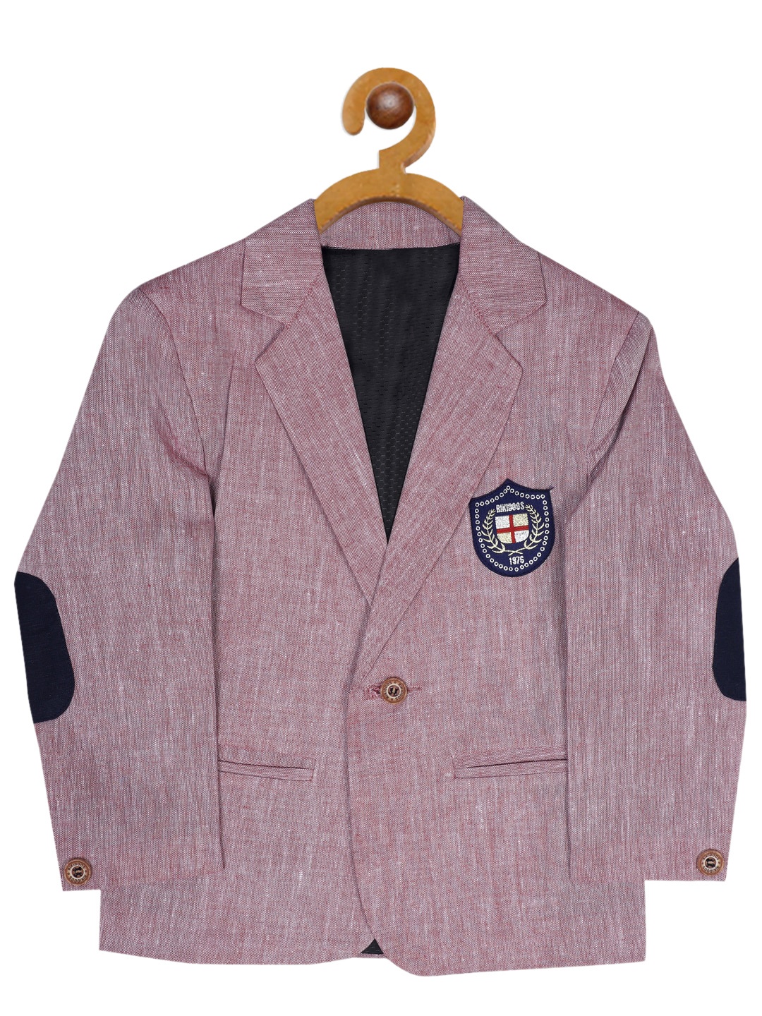 

RIKIDOOS Boys Pink Self Design Comfort Fit Blazer