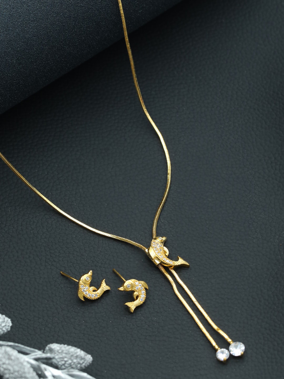 

Jazz and Sizzle Gold-Plated AD Stone-Studded Jewellery Set