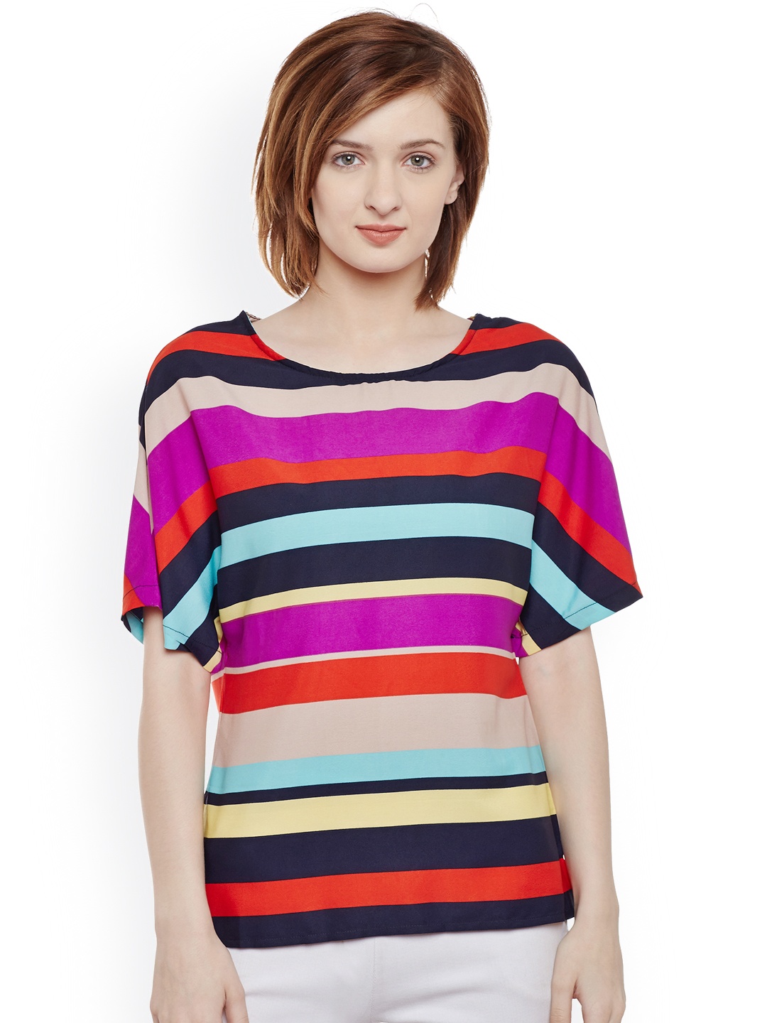 

Belle Fille Women Multicoloured Striped Top, Multi