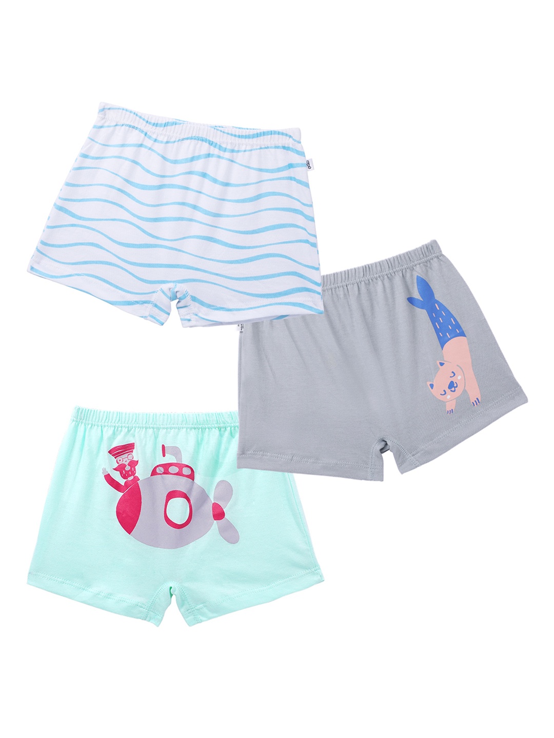 

You Got Plan B Girls Multicolor Pack Of 3 Printed Boxer Briefs, Multi