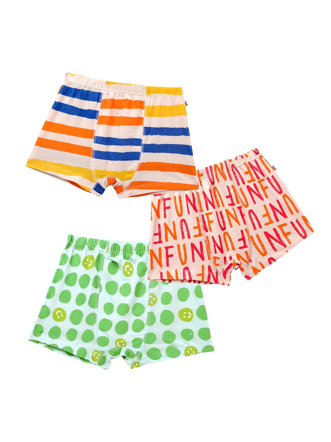 

You Got Plan B Pack Of 3 Pack Of 3 Kids Boys Printed 100% Cotton Boxer-Style Briefs, Green