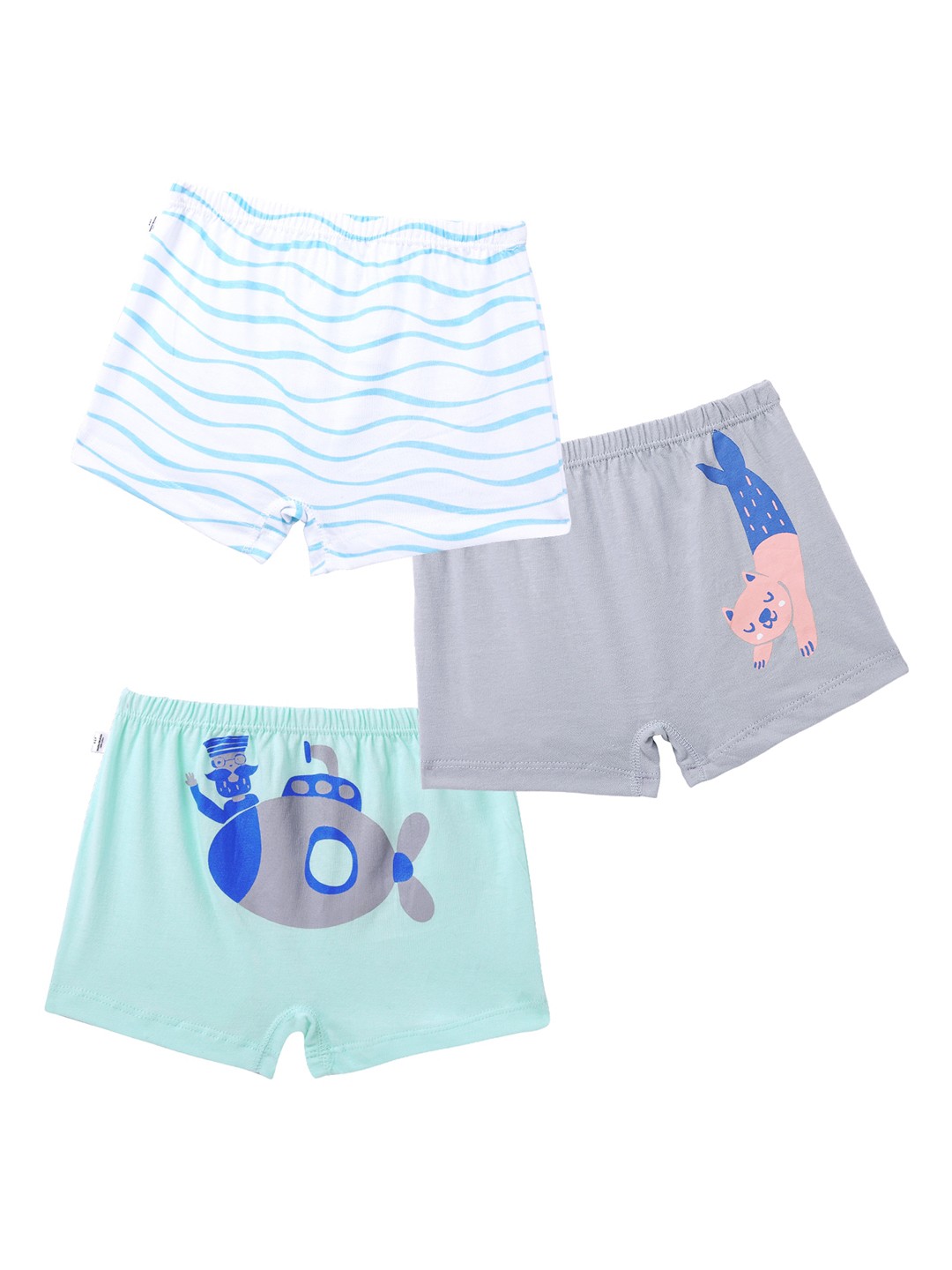 

You Got Plan B Boys Pack of 3 Printed Pure Cotton Boxer Briefs, Blue