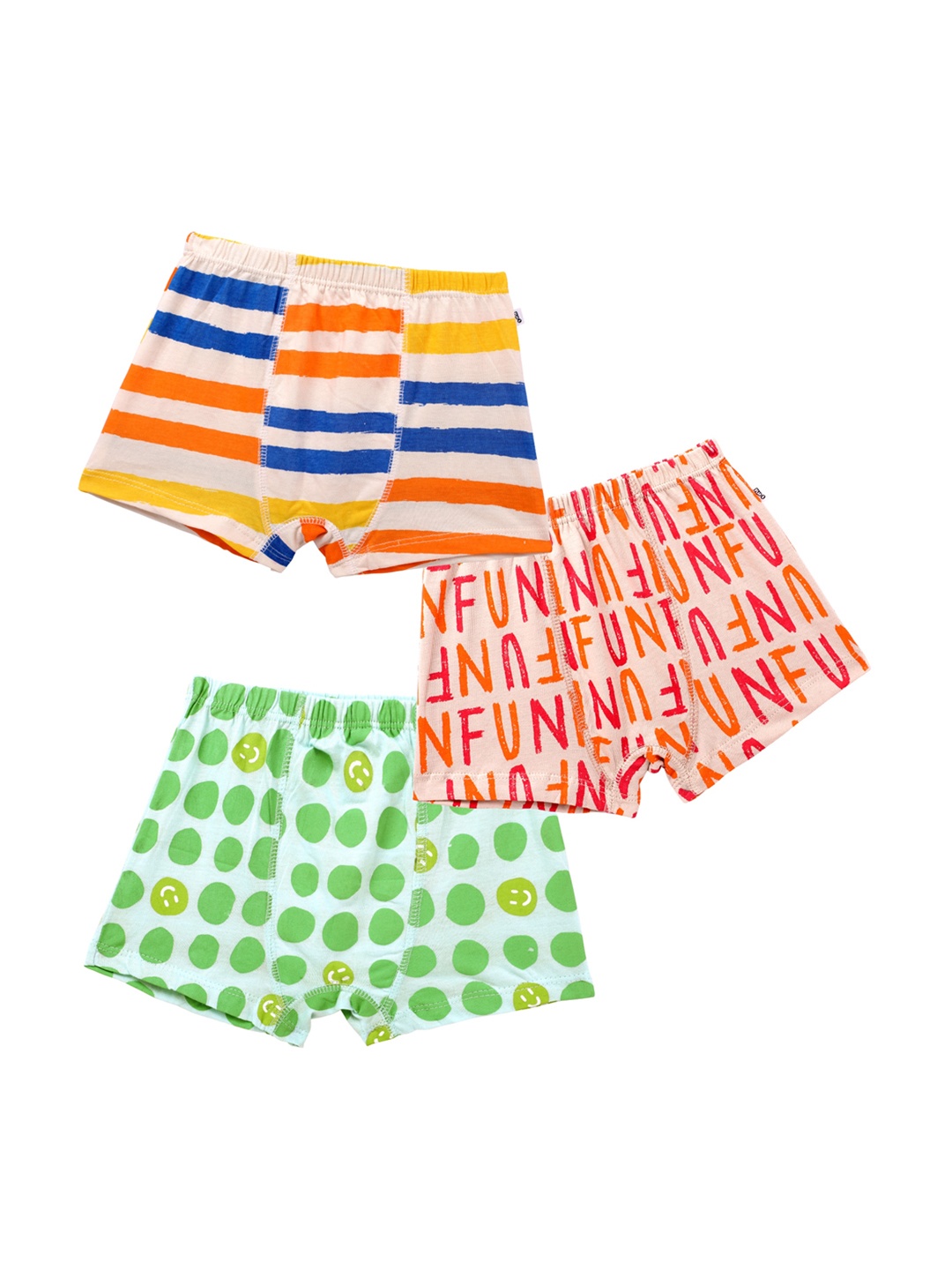 

You Got Plan B Boys Pack Of 3 Printed Pure Cotton Boxer, Green