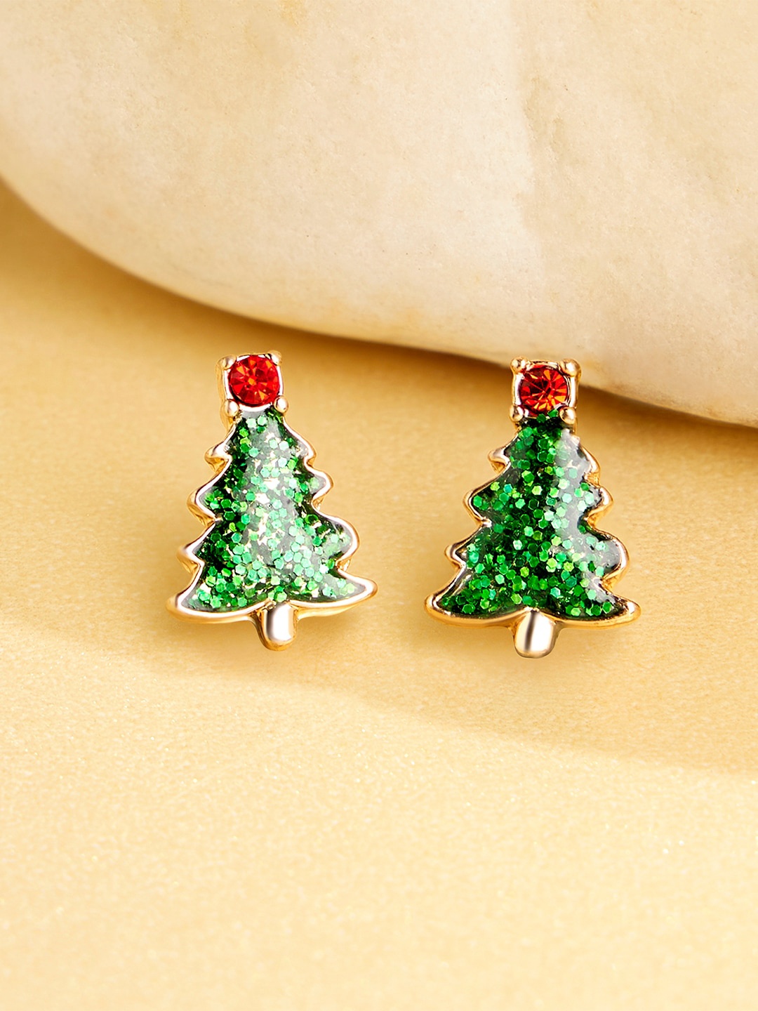 

Accessorize Green Christmas Tree Classic Studs Earrings