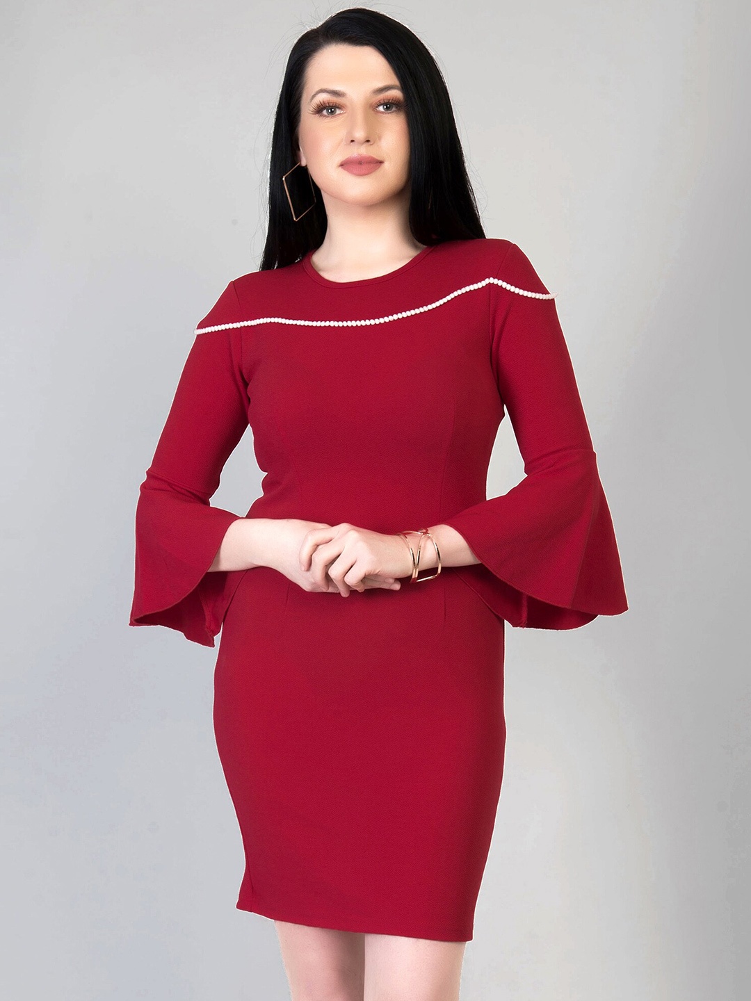 

ADDYVERO Red Sheath Dress