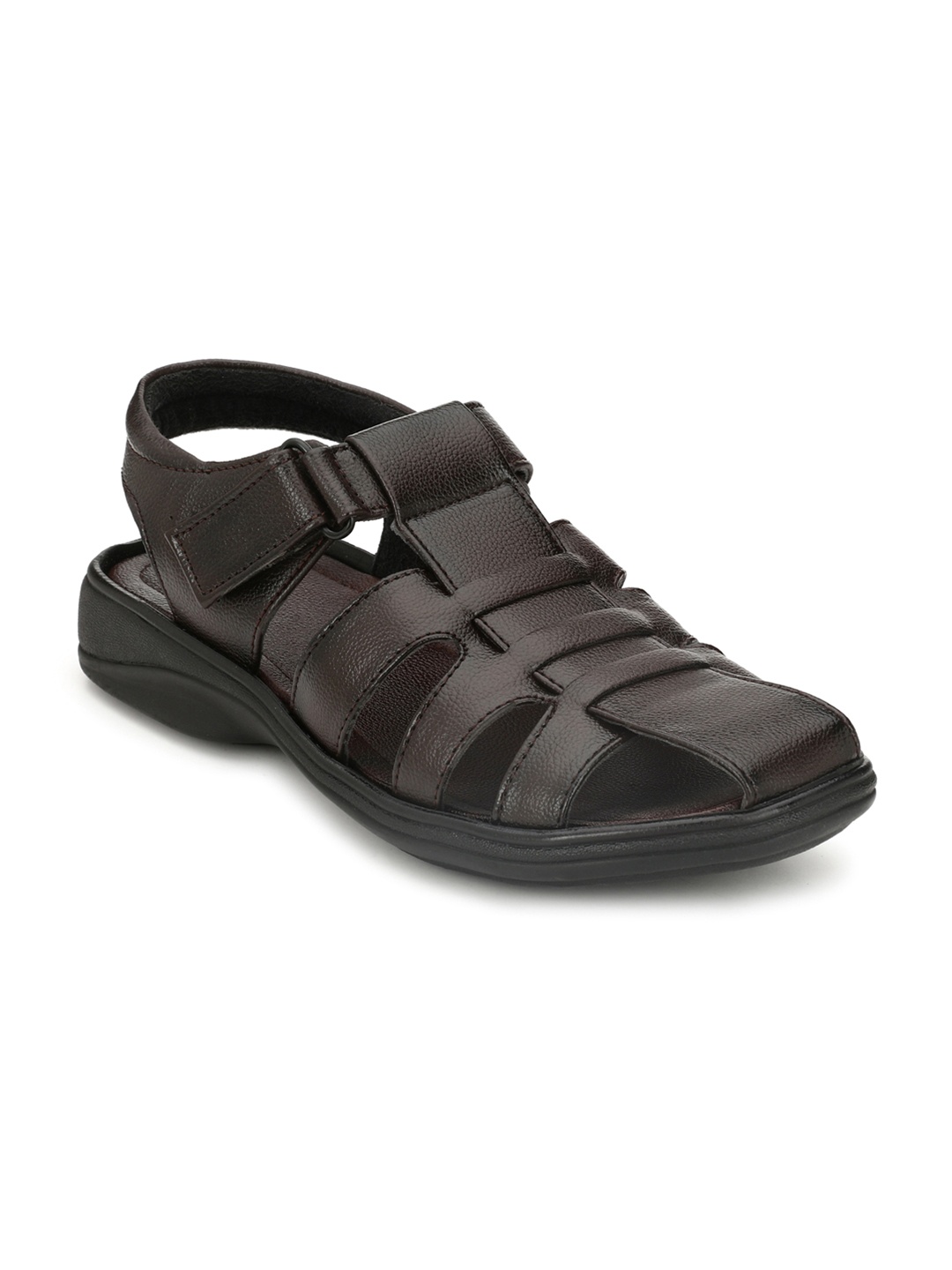 

Azzaro Black Men Brown Roman Sandals