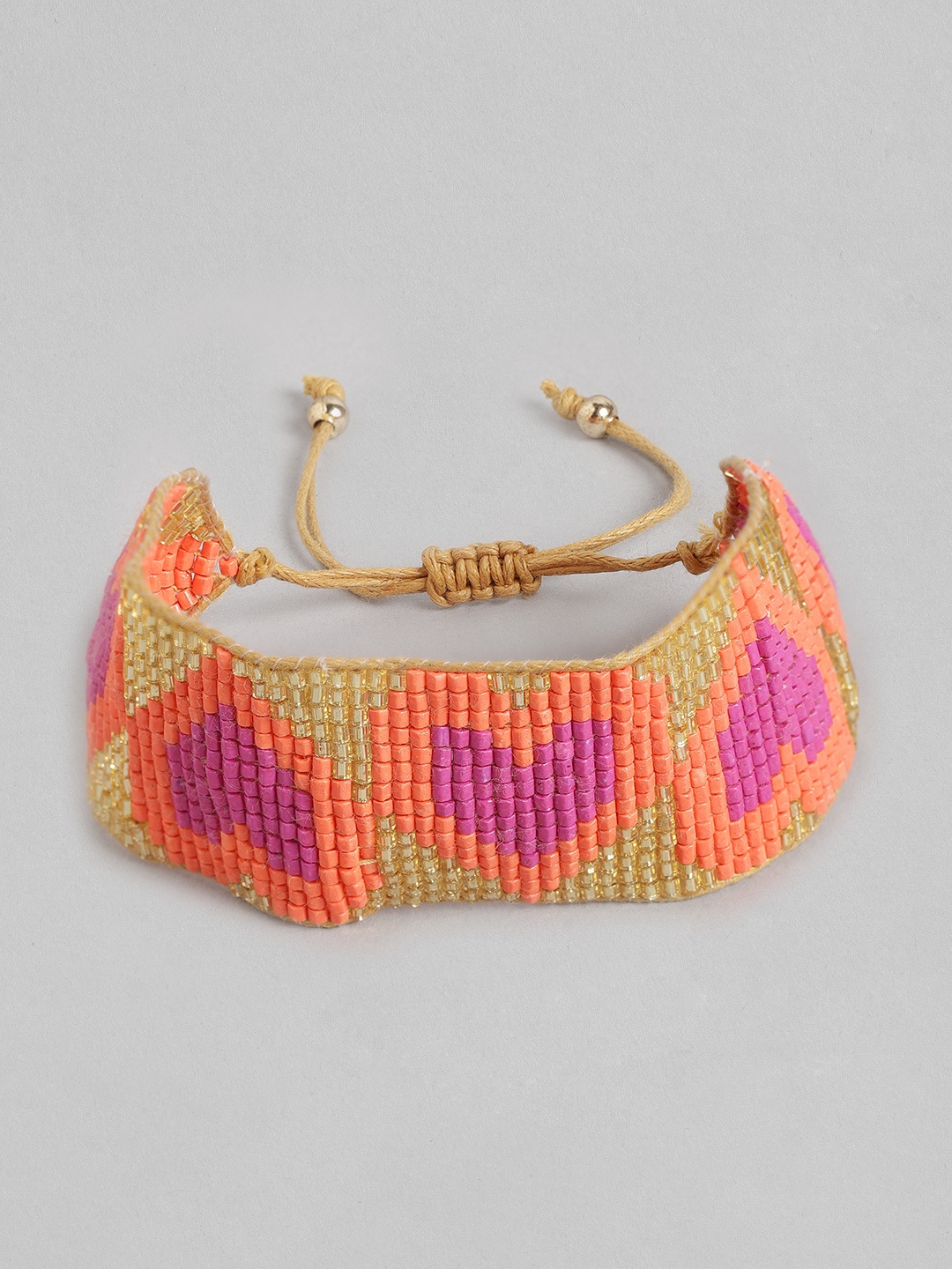 

RICHEERA Women Orange & Pink Wraparound Bracelet