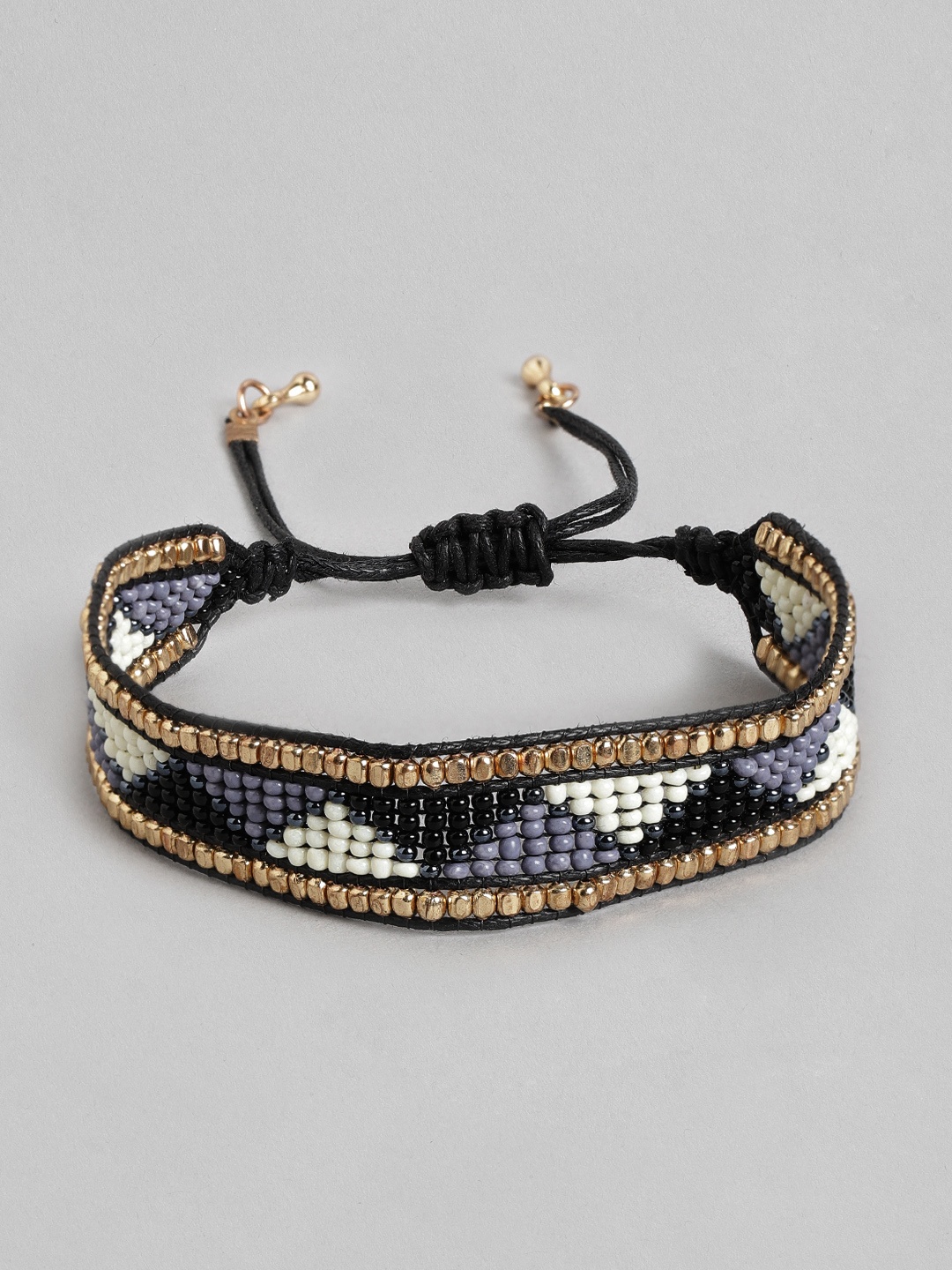 

RICHEERA Women Gold-Toned & Black Multistrand Bracelet