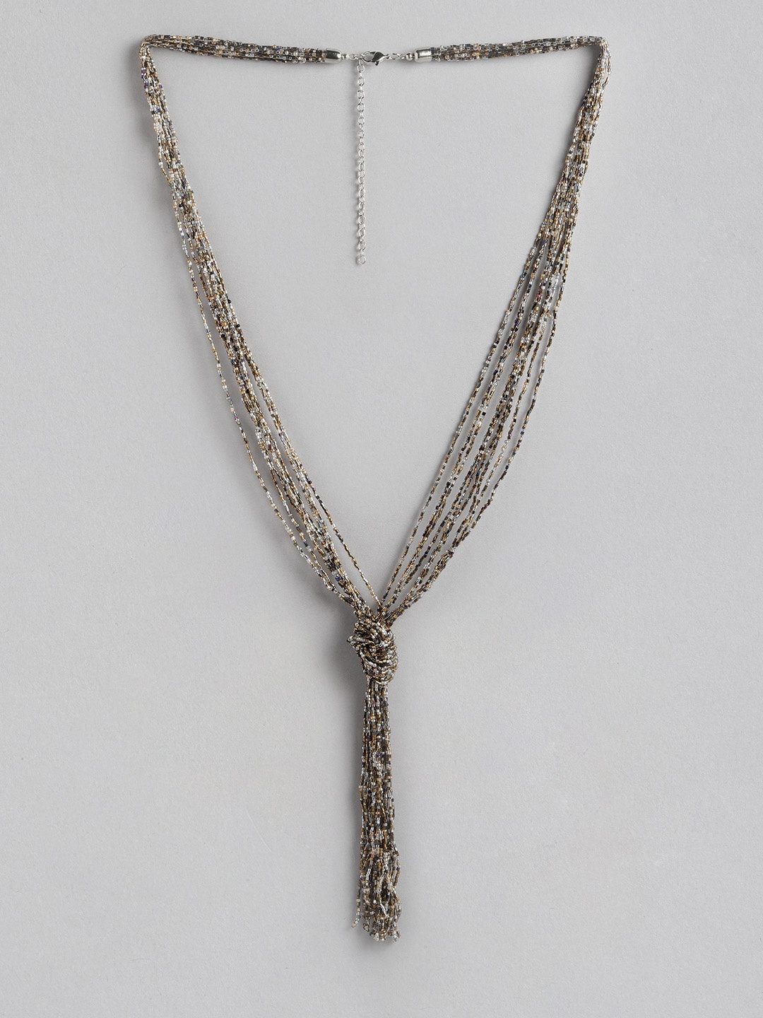 

RICHEERA Gold-Toned & Silver-Toned Beaded Necklace