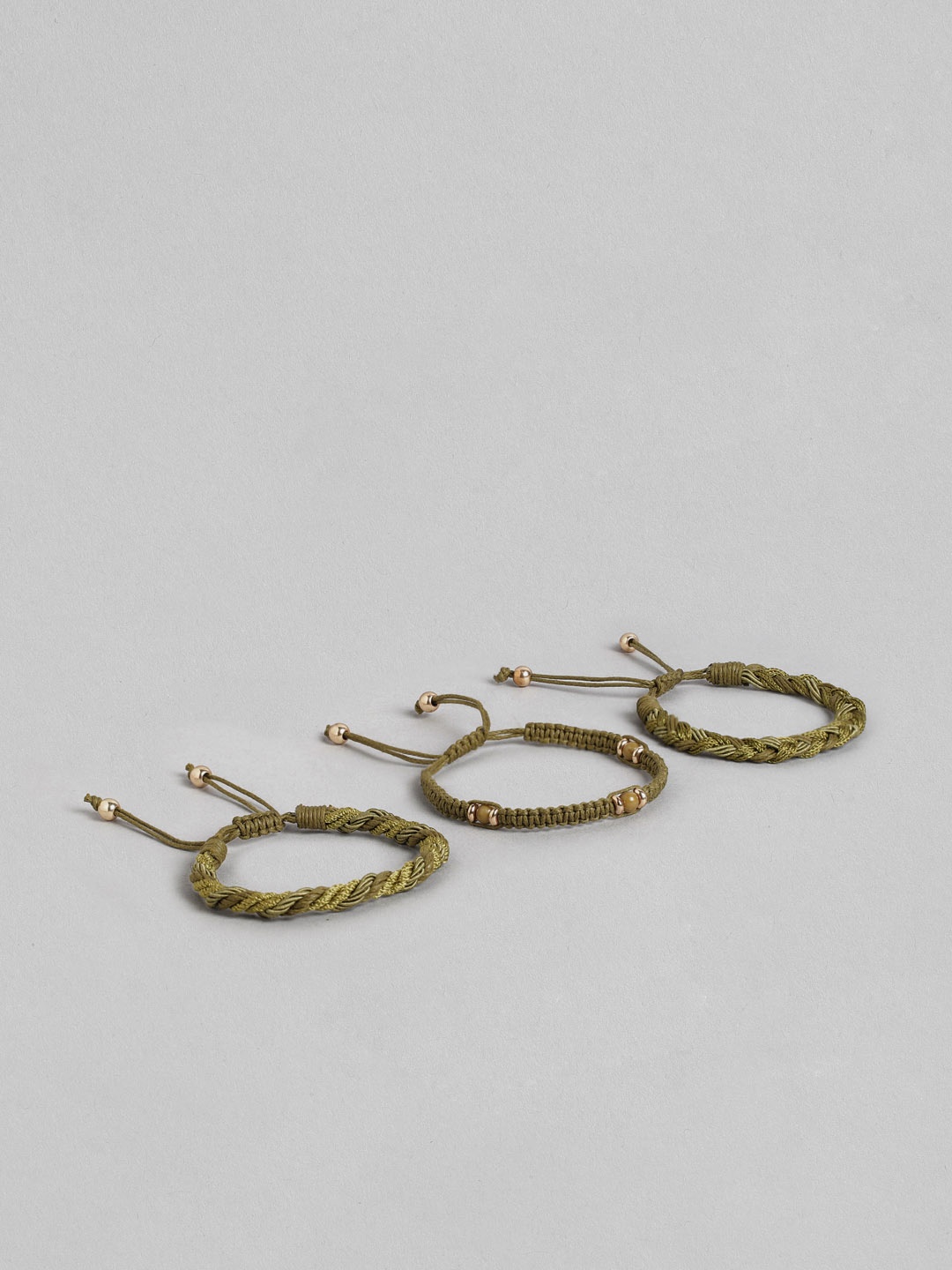 

RICHEERA Women Green & Gold-Toned Braided Bracelet