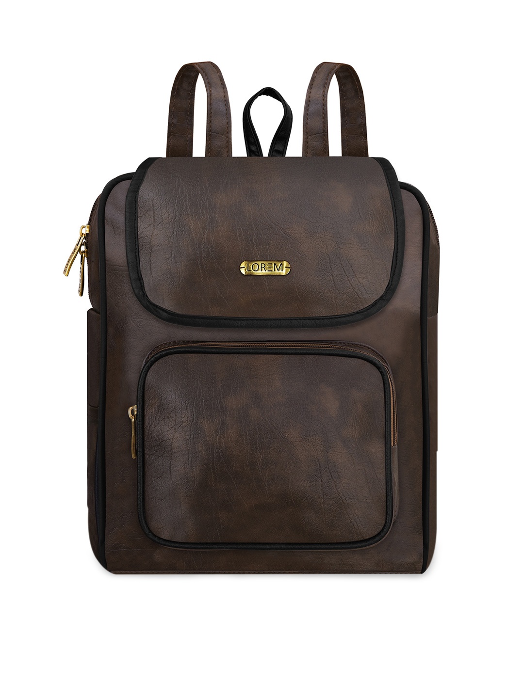 

LOREM Women Tan & Gold-Toned Backpack