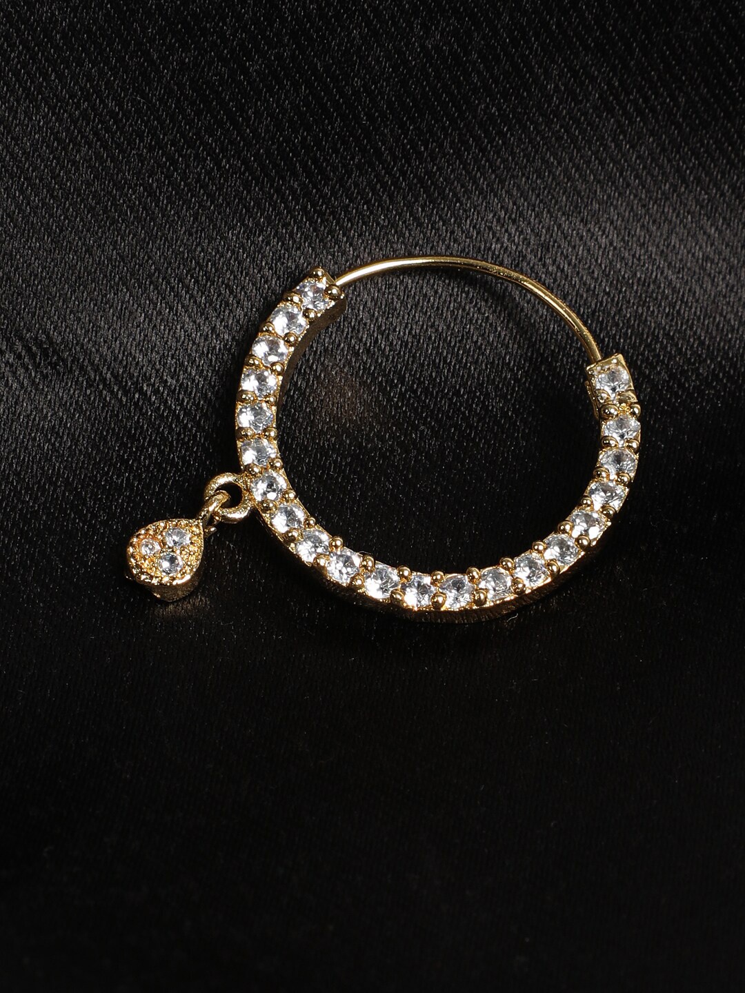 

Jazz and Sizzle Women Gold-Plated Gold Toned AD Studded Nosepin