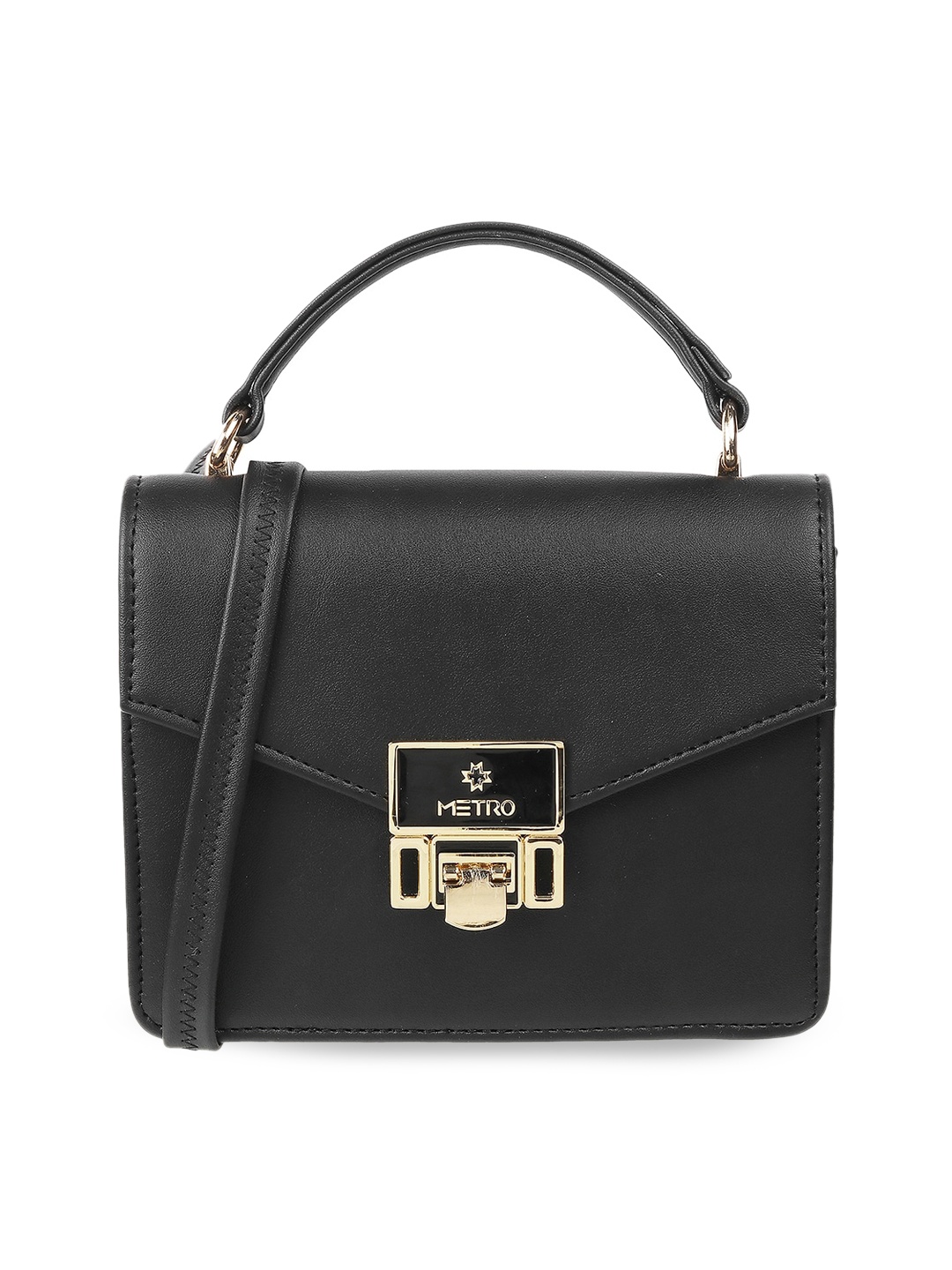 

Metro Black PU Structured Shoulder Bag