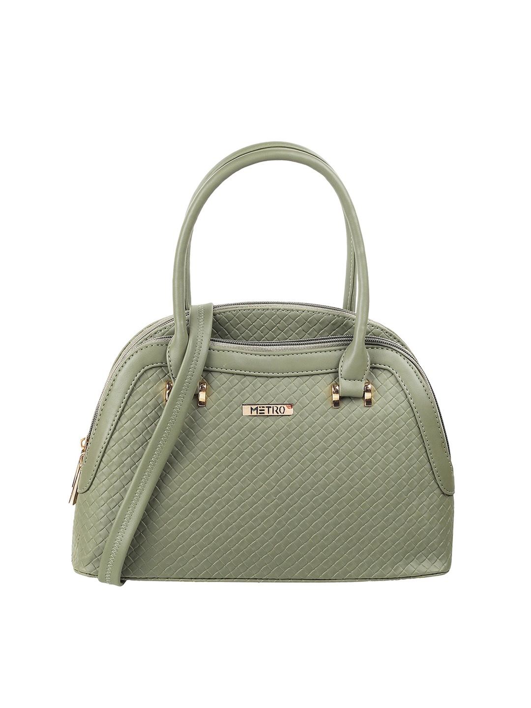 

Metro Women Green PU Half Moon Handheld Bag with Quilted